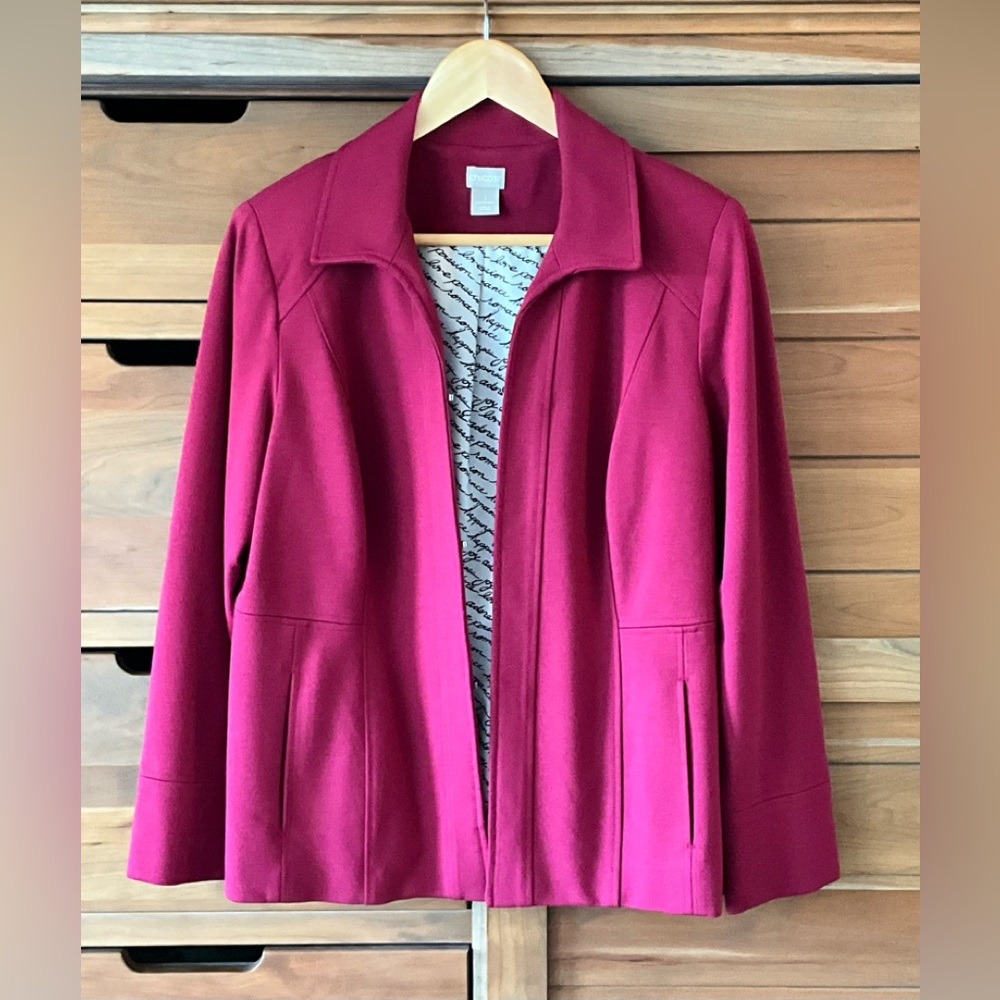 Chico's Ponte Jacket Blazer Size 1 (Standard 8/10) - Picture 2 of 7